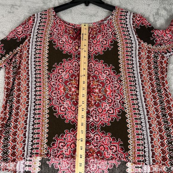 Live & Let Live Woman’s‎ Plus Size 1X Tunic Boho Artsy Top  Beads Bell Sleeves - Picture 5 of 10